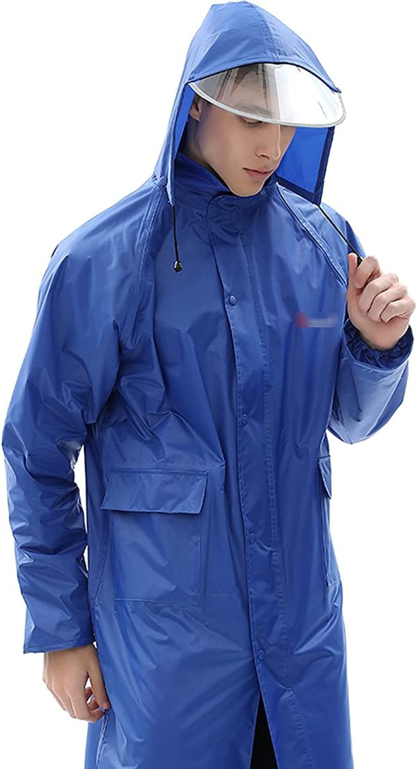 Lightweight Reusable Rain Coat with Reflective Stripe